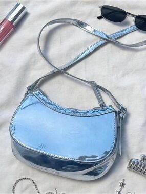 Silver Women's Shoulder Bag